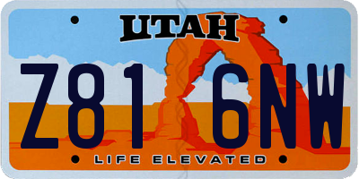 UT license plate Z816NW