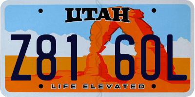 UT license plate Z816OL