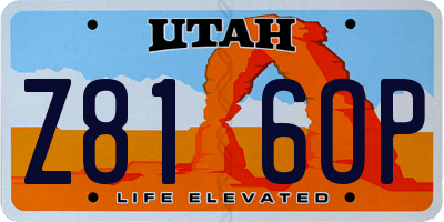 UT license plate Z816OP