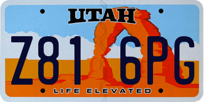 UT license plate Z816PG