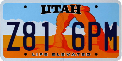 UT license plate Z816PM