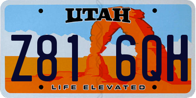 UT license plate Z816QH