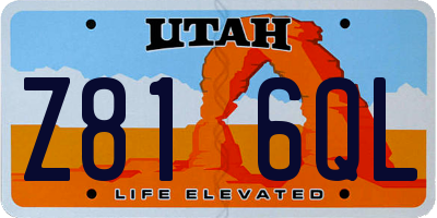 UT license plate Z816QL