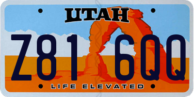 UT license plate Z816QQ