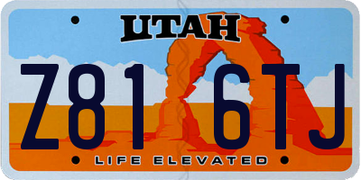 UT license plate Z816TJ