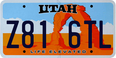 UT license plate Z816TL