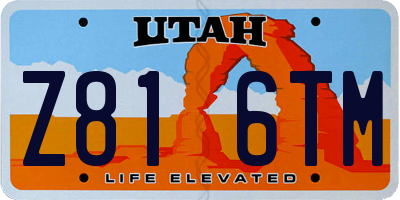 UT license plate Z816TM