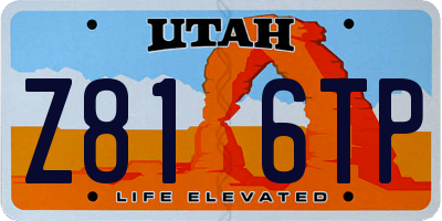 UT license plate Z816TP