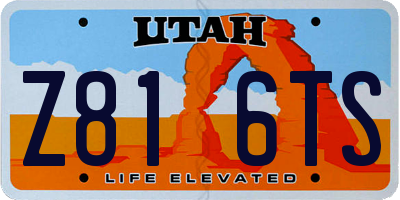 UT license plate Z816TS