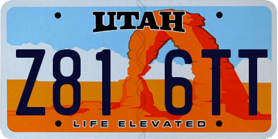 UT license plate Z816TT