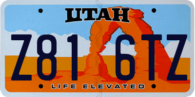 UT license plate Z816TZ