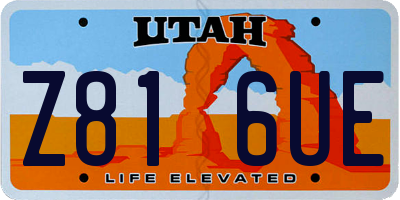 UT license plate Z816UE