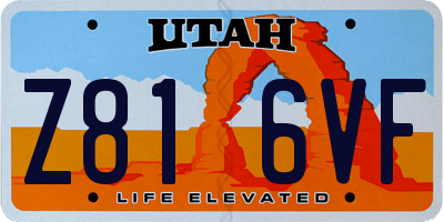 UT license plate Z816VF