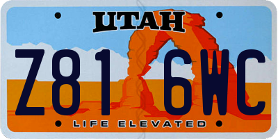 UT license plate Z816WC