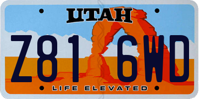 UT license plate Z816WD