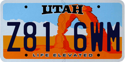 UT license plate Z816WM
