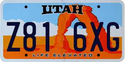 UT license plate Z816XG