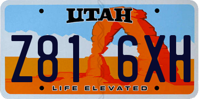 UT license plate Z816XH