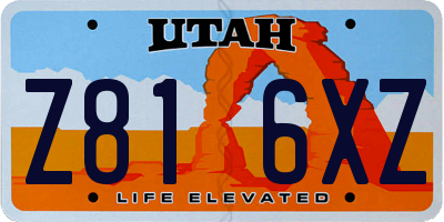 UT license plate Z816XZ
