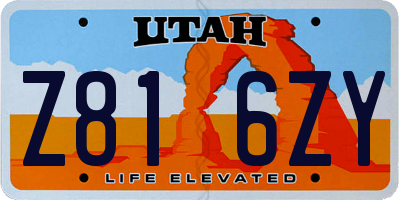 UT license plate Z816ZY