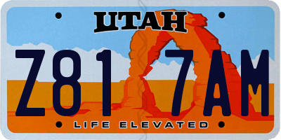 UT license plate Z817AM