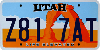 UT license plate Z817AT