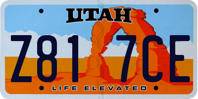 UT license plate Z817CE