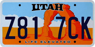 UT license plate Z817CK