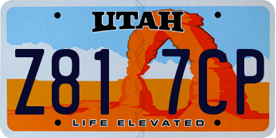 UT license plate Z817CP