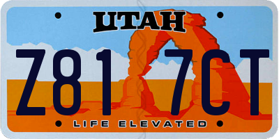 UT license plate Z817CT