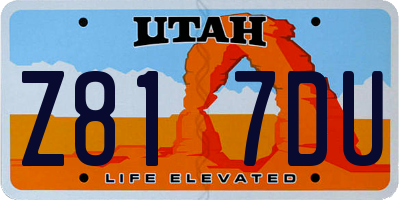 UT license plate Z817DU