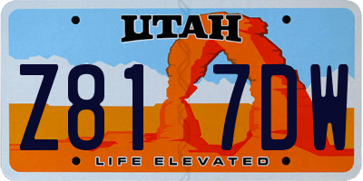 UT license plate Z817DW