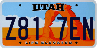 UT license plate Z817EN