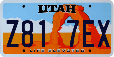 UT license plate Z817EX