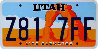 UT license plate Z817FF