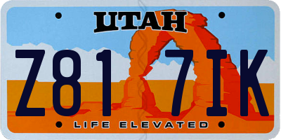 UT license plate Z817IK