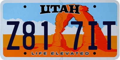 UT license plate Z817IT