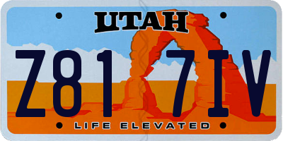 UT license plate Z817IV