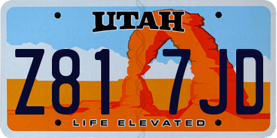 UT license plate Z817JD