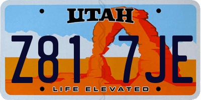 UT license plate Z817JE