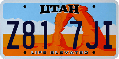 UT license plate Z817JI