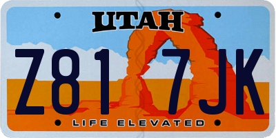 UT license plate Z817JK