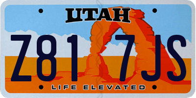 UT license plate Z817JS