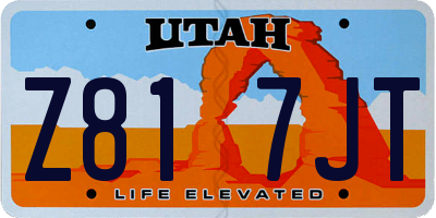 UT license plate Z817JT