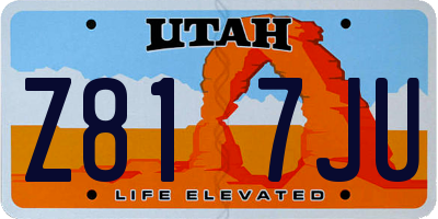 UT license plate Z817JU