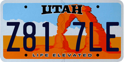 UT license plate Z817LE
