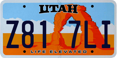 UT license plate Z817LI