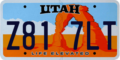 UT license plate Z817LT