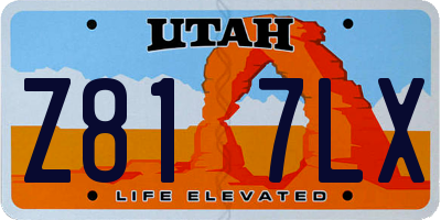 UT license plate Z817LX
