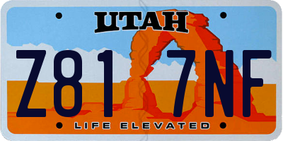 UT license plate Z817NF
